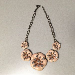 Retro Peach Blossom Rhinestone Necklace